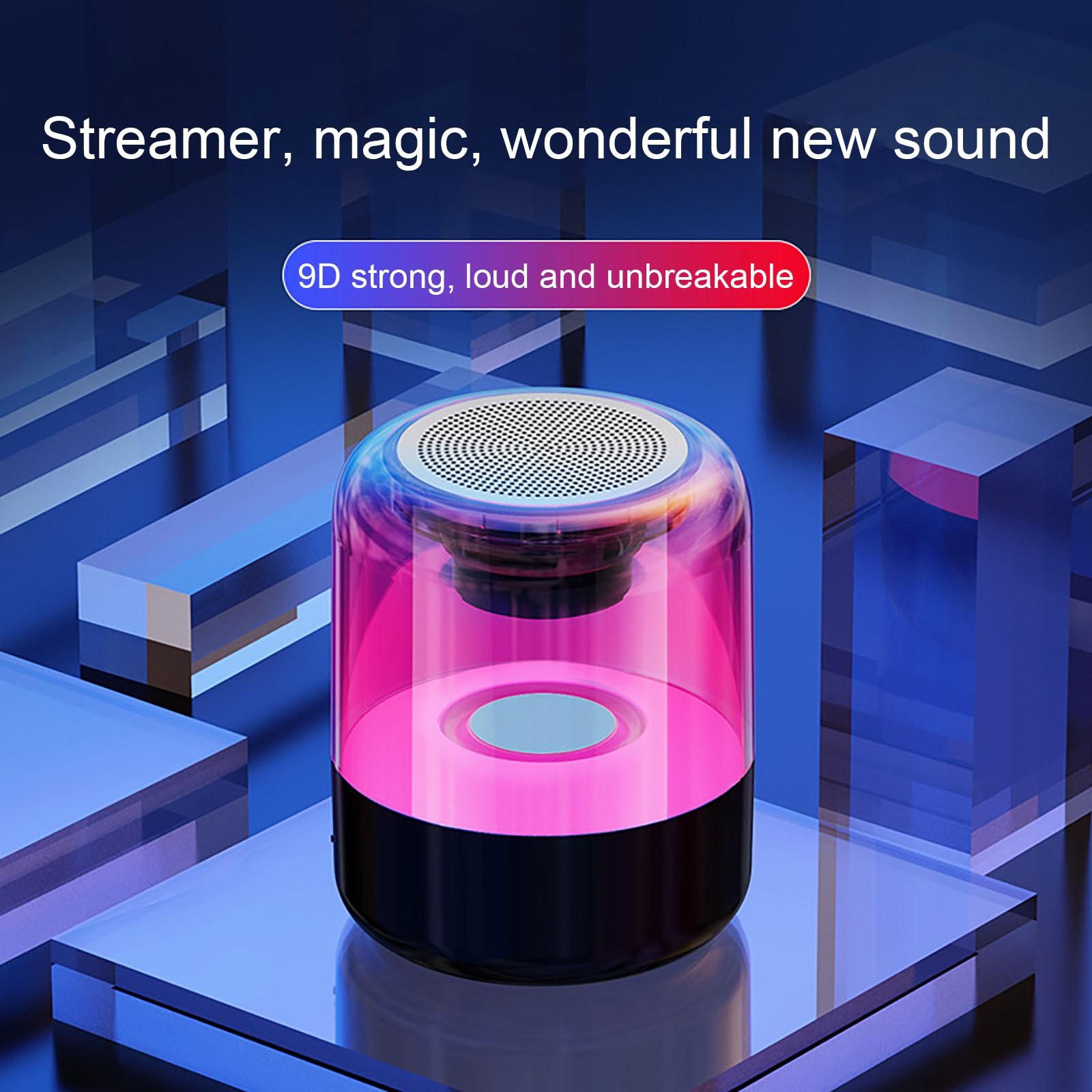 Loa bluetooth di động đầy màu sắc tws loa không dây usb tf mp3 máy nghe nhạc âm thanh ngoài trời tự làm nhà hát nhà hệ thống âm thanh: màu đen