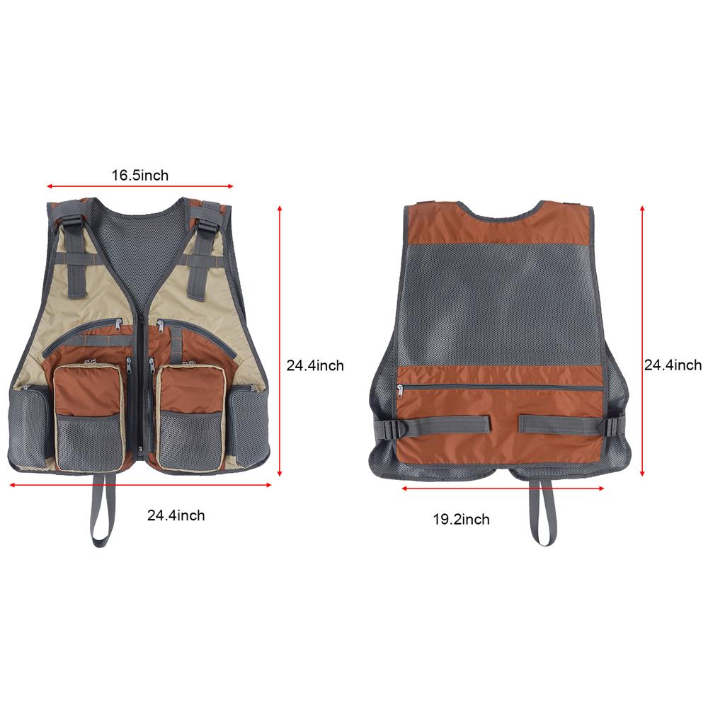 Outdoor Fishing Vests Breathable & Adjustable Travel Photography Vest with Multi-Pockets