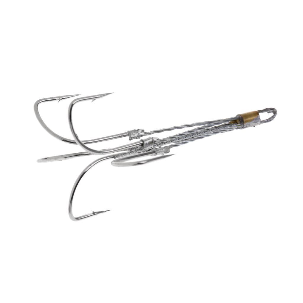 Fishing Hooks 5 Claw Hooks With Elastic Steel Wire Hooks With Barb