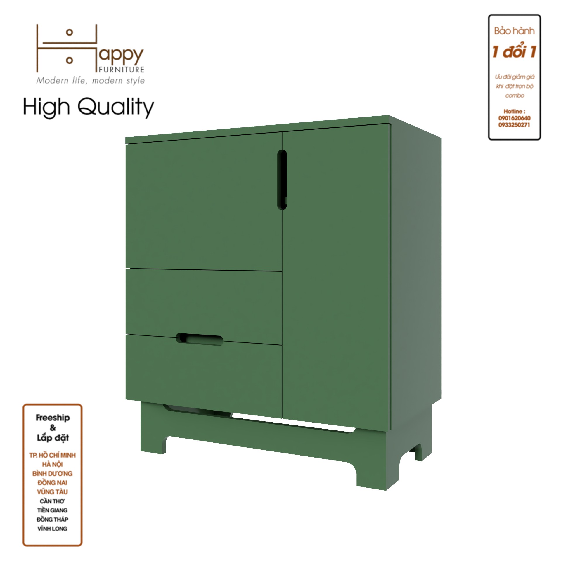 [Happy Home Furniture] MOLLY, Tủ lưu trữ 2 cánh mở - 2 ngăn kéo, 72cm x 40cm x 82cm ( DxRxC), TCM_104
