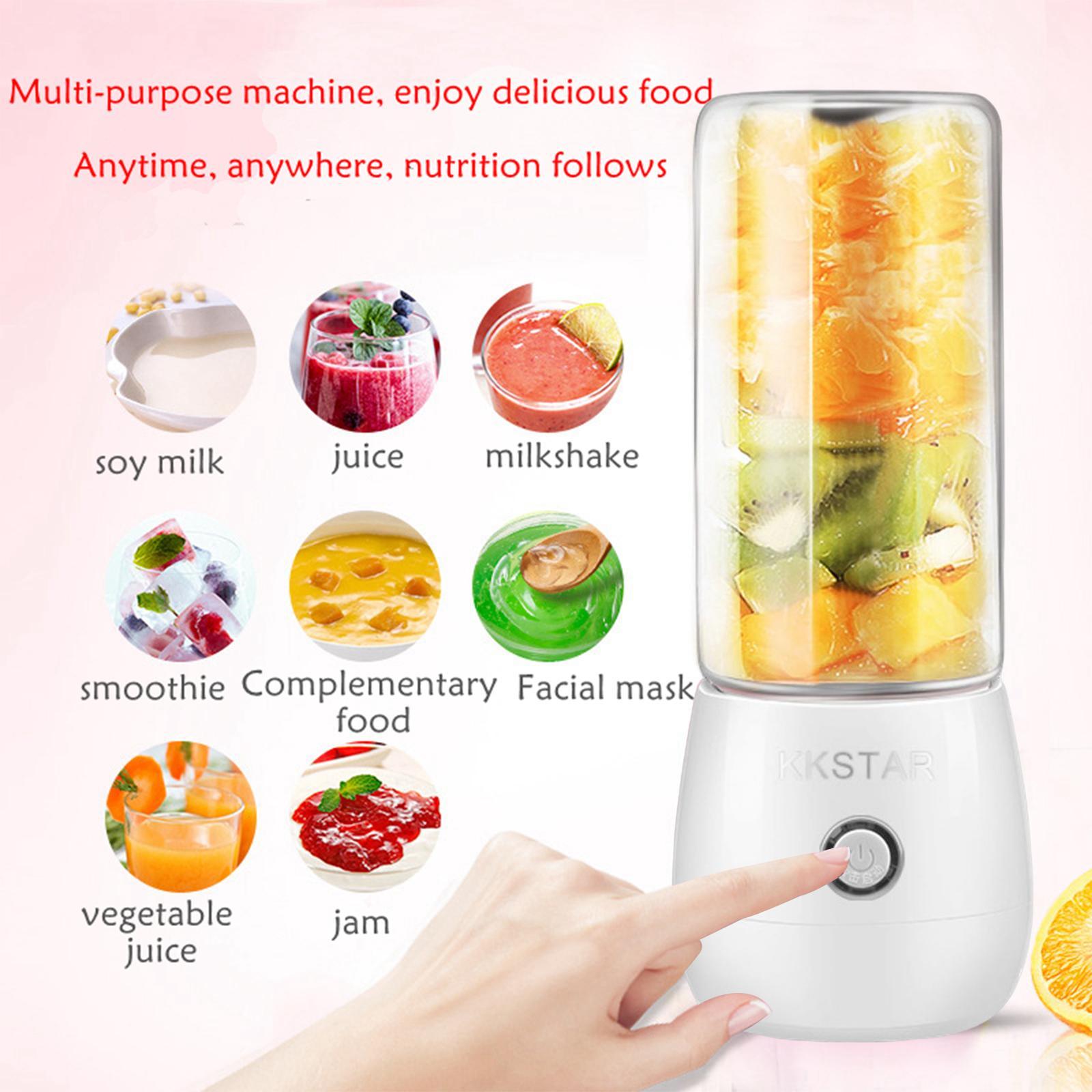 Portable Blender, USB Rechargeable Personal Travel Juicer for Fruit Shakes and Smoothies, Fruit Mixer