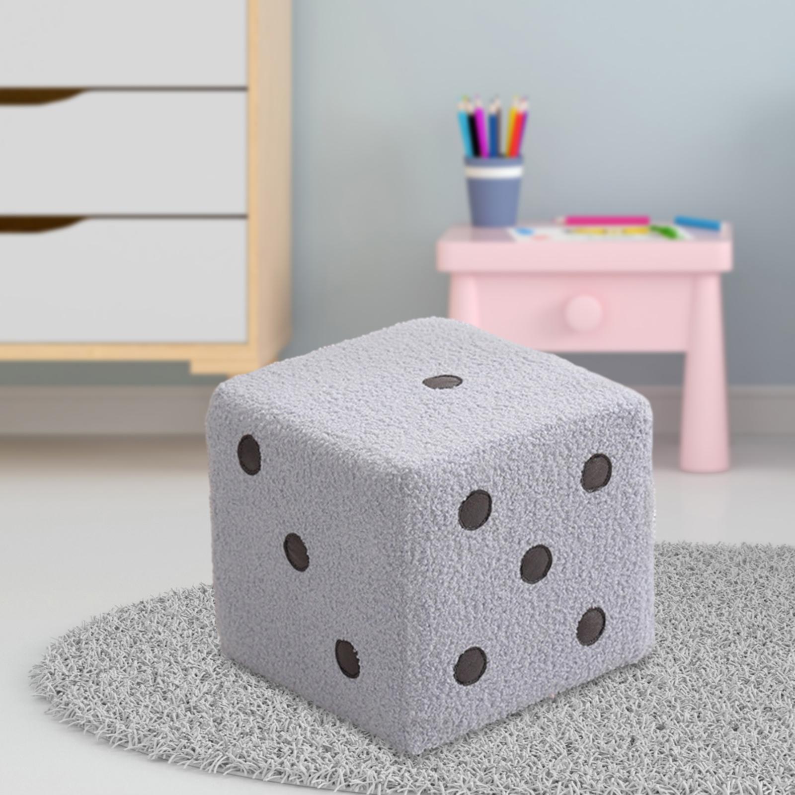 Dice Cube Ottoman Dice Cubic Foot Stool for Couch Bedside Playroom