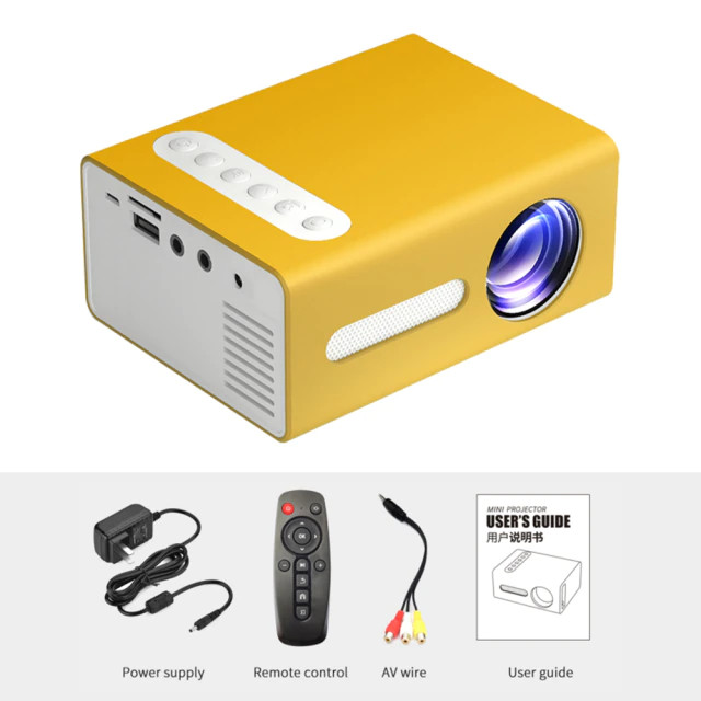 Máy Chiếu Di Động Mini Led Projector T300 Độ Phân Giải Khả Dụng 320x240  Độ Sáng 800 Lumens Tích Hợp Các Cổng HDMI, USB, 3.5mm Audio, TF Card Slot