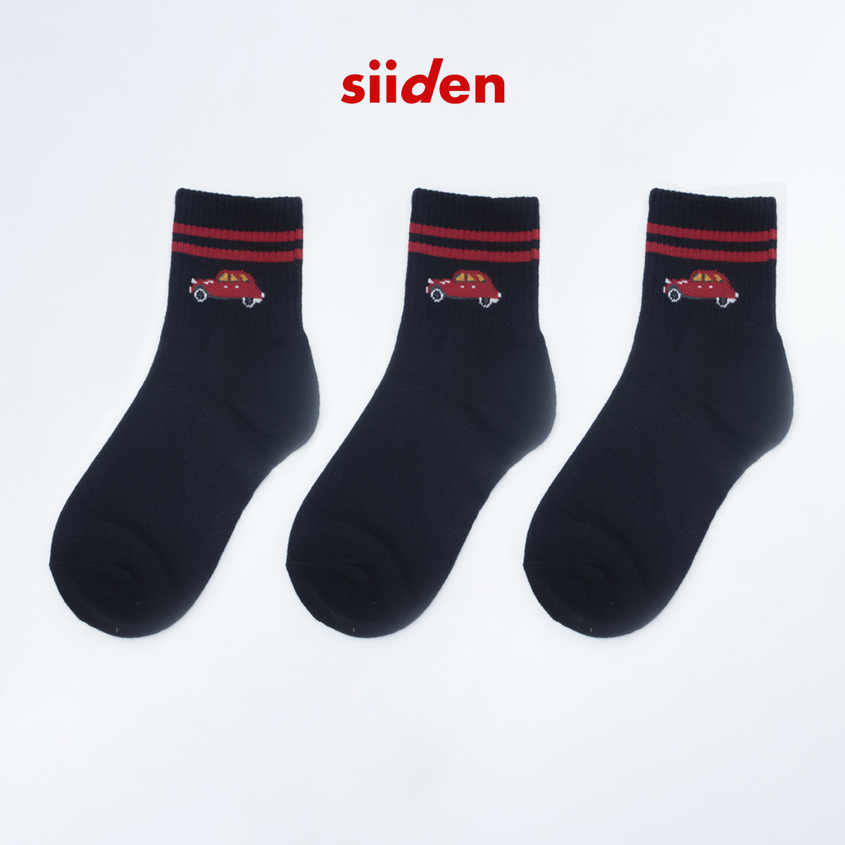 Combo/set 3 đôi tất bé trai màu đen, vớ trẻ em cotton mềm mịn, hình ô tô siêu ngầu – E2CB001