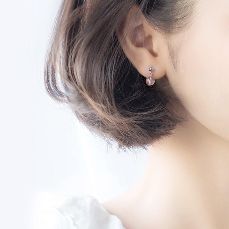 Khuyên tai bạc Ý s925 dâu tây E8546 - AROCH Jewelry