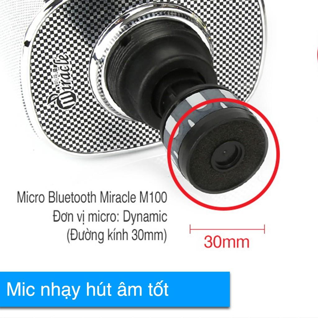 Micro Karaoke Bluetooth Hát Trên Điện Thoại  Hàn Quốc Miracle M100 màu trắng - Hàng Chính Hãng