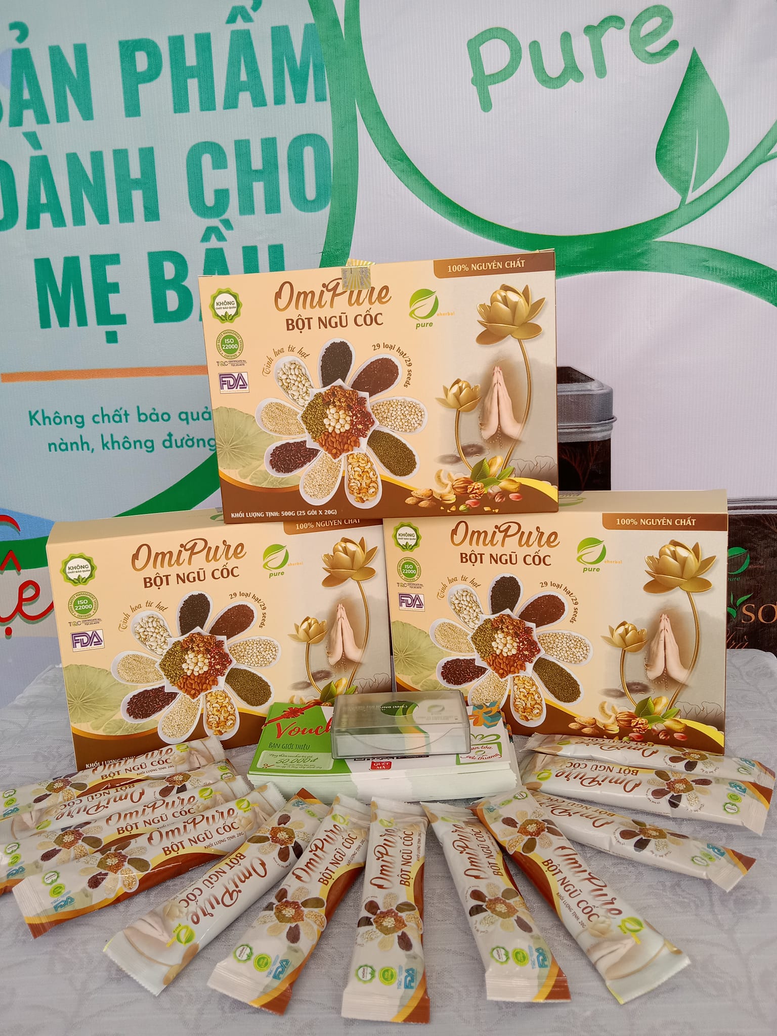 Bột ngũ cốc dinh dưỡng Omipure Eherbal 29 loại hạt nguyên chất 500g