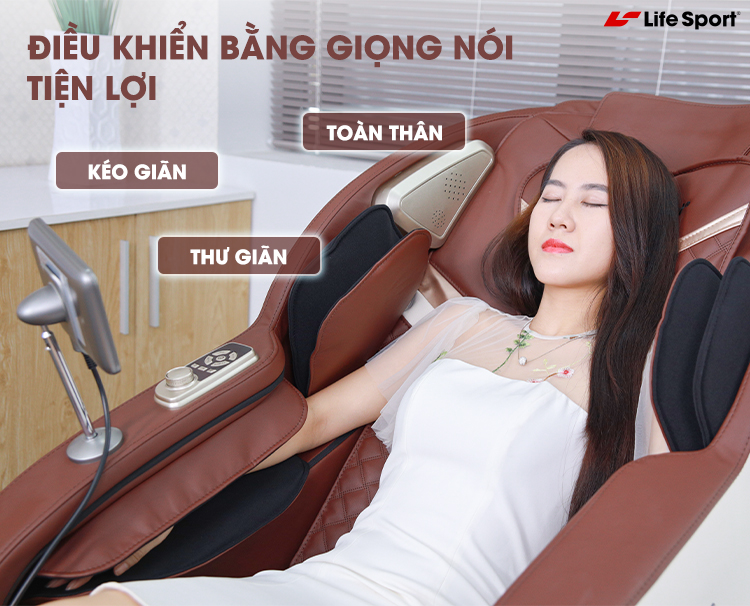 ghế massage lifesport ls-368 Điều khiển bằng giọng nói tiện lợi