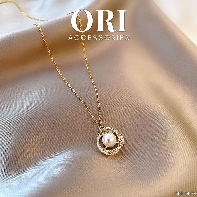Dây chuyền nữ ngọc trai nhân tạo Circles thời trang ORI ACCESSORIES D078