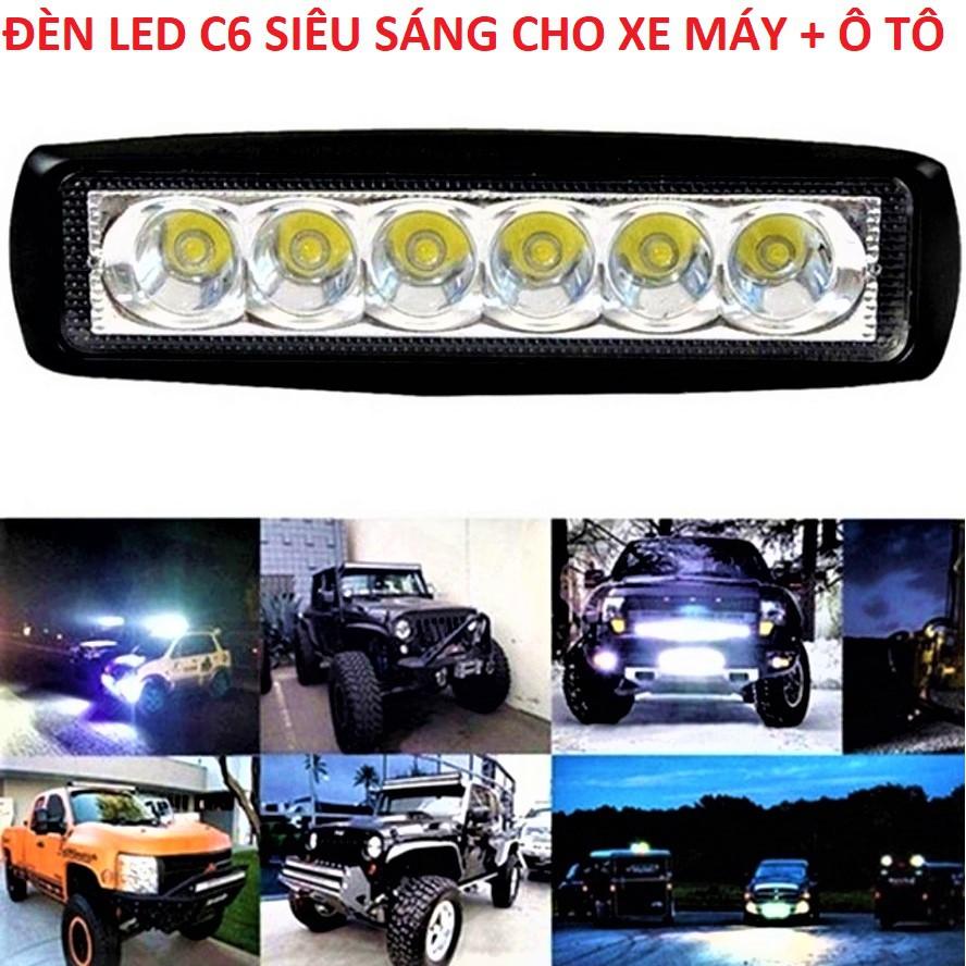 ĐÈN TRỢ SÁNG XE MÁY LED C6 MẪU MỚI SIÊU SÁNG