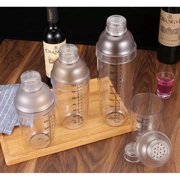 Lắc nhựa pha chế, shaker nhựa 350ml, 500ml, 700ml, 1000ml, chuyên dụng cụ pha chế bartender