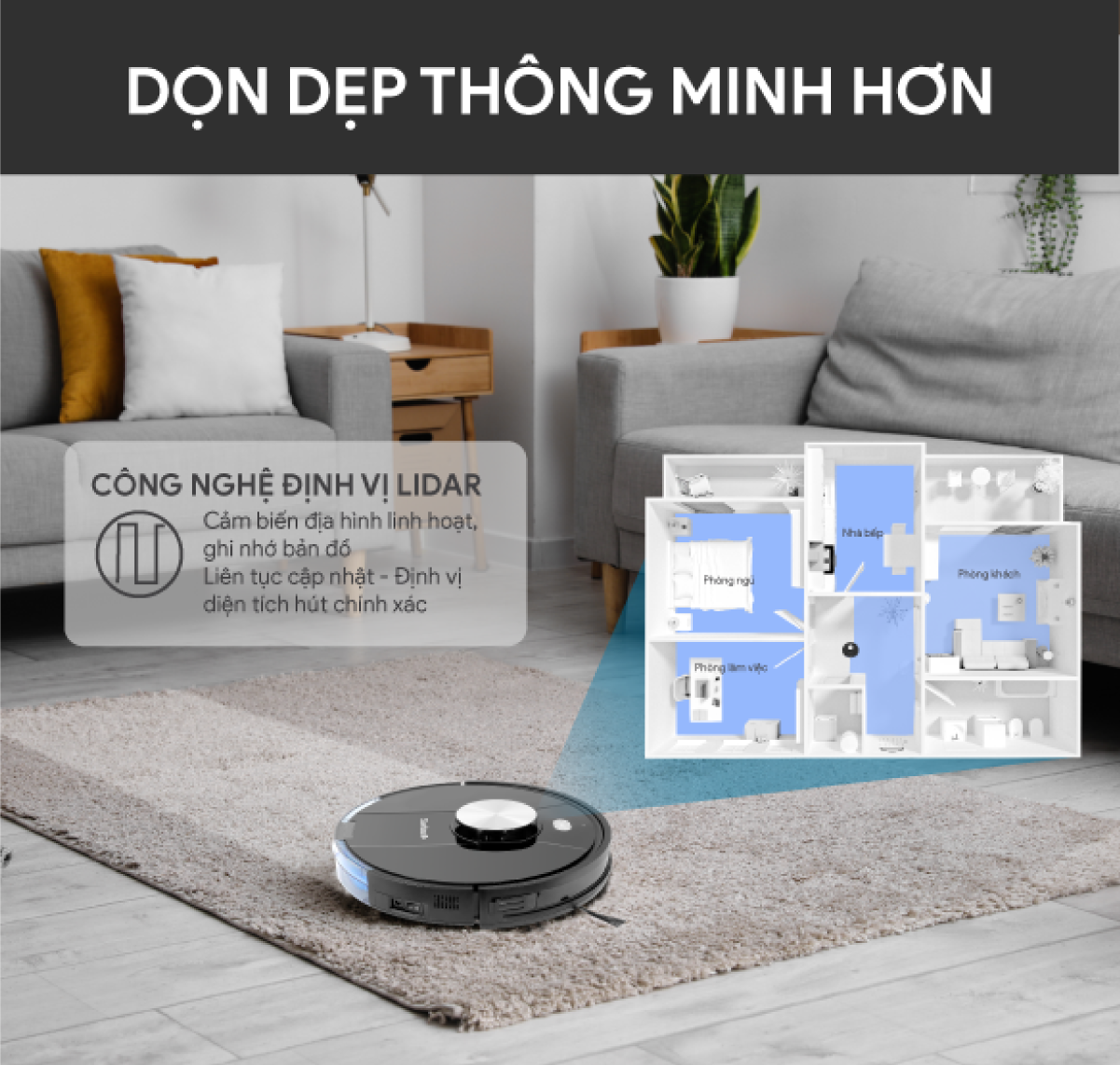 Robot Hút Bụi Lau Nhà BlueStone RVB-9731 - Lực hút: 2000Pa - Bảo hành 24 tháng - Hàng chính hãng