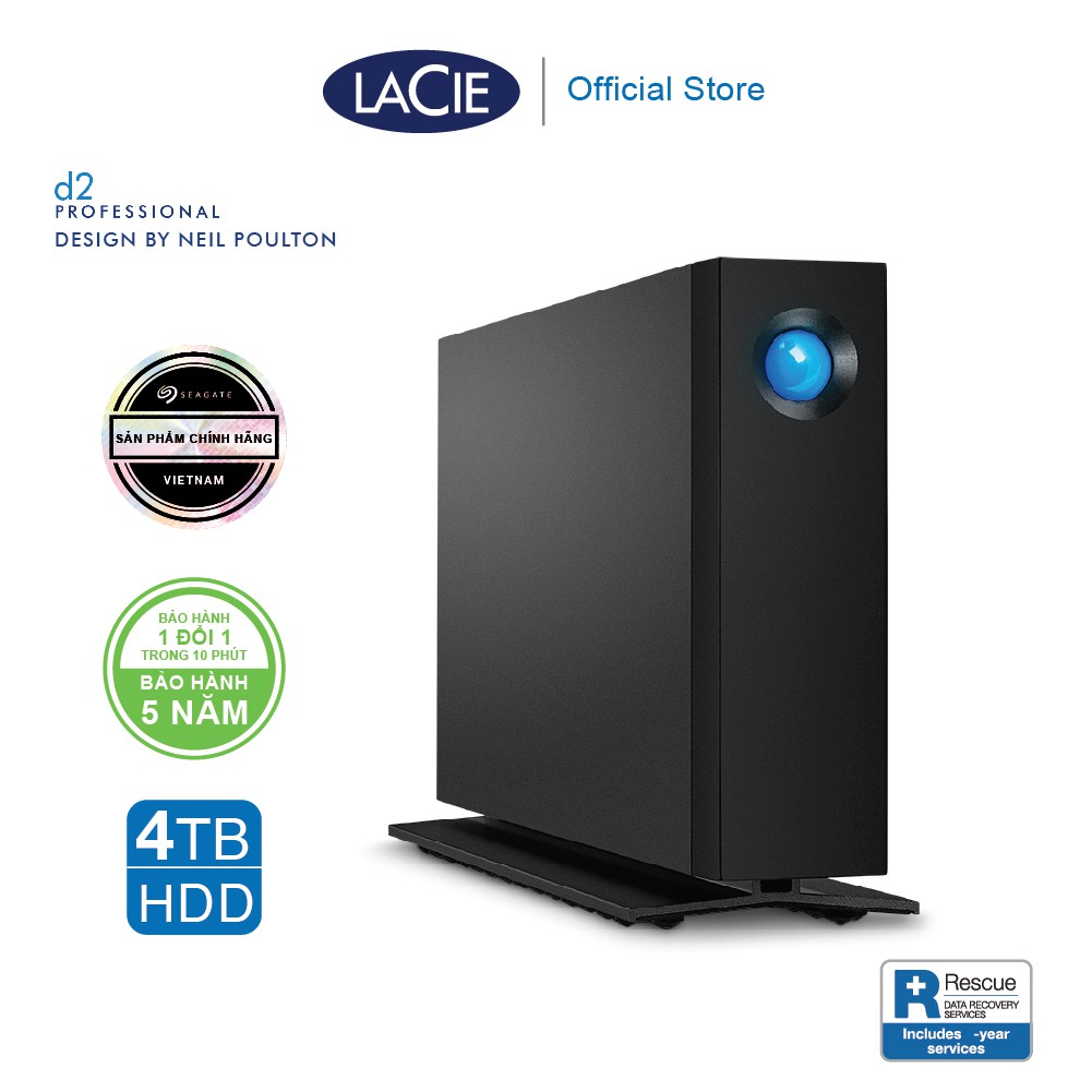 Ổ cứng để bàn (HDD) LACIE D2 PRO 4TB USB-C + SRS - Hàng chính hãng