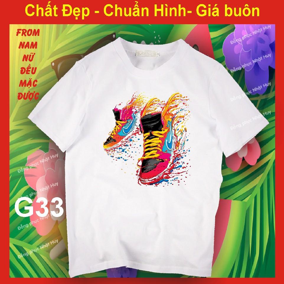 Áo thun in giày đẹp G32, chất đẹp, bao đổi trả, giầy dây, đôi giày đẹp, JUST DO IT