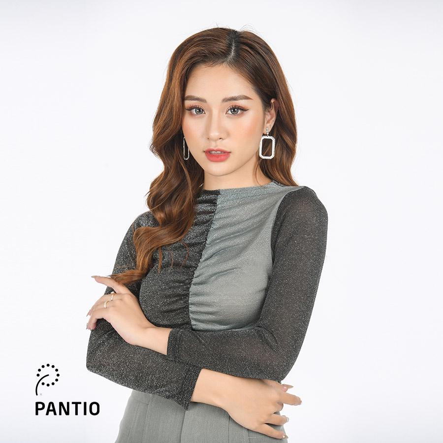 Áo dệt kim chất liệu cotton màu nhũ dáng ôm FAT9173- PANTIO