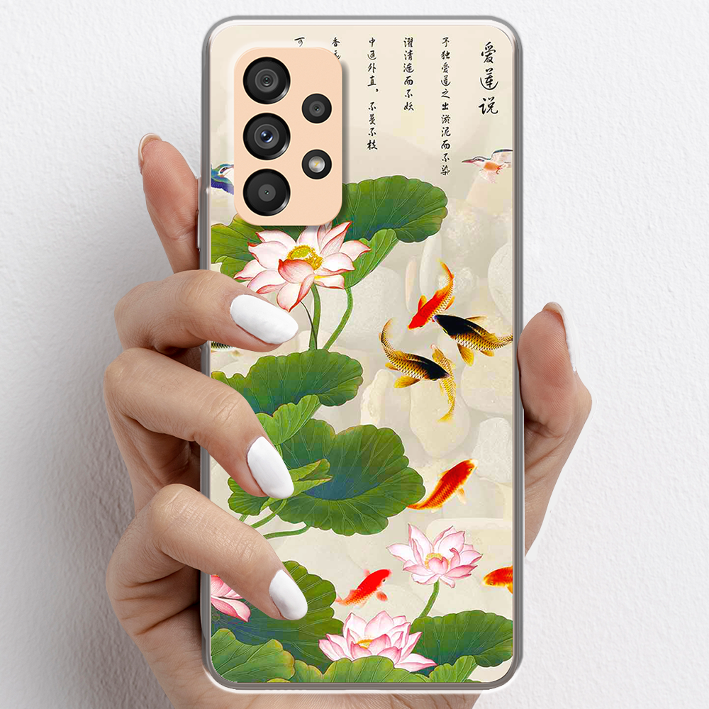 Ốp lưng cho Samsung Galaxy A72, Samsung Galaxy A73 5G nhựa TPU mẫu Hoa sen cá