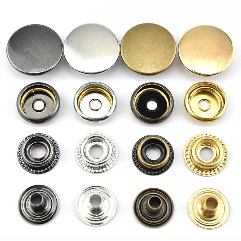 Nút bấm 4 thành phần Cúc bấm Loại 12mm Bằng thau không gỉ Màu bạc,vàng,đồng,đen Phụ liệu may mặc túi xách