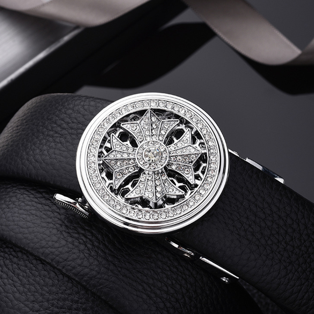 Thắt lưng nam D&D Fashion DDF02 mặt xoay đính đá