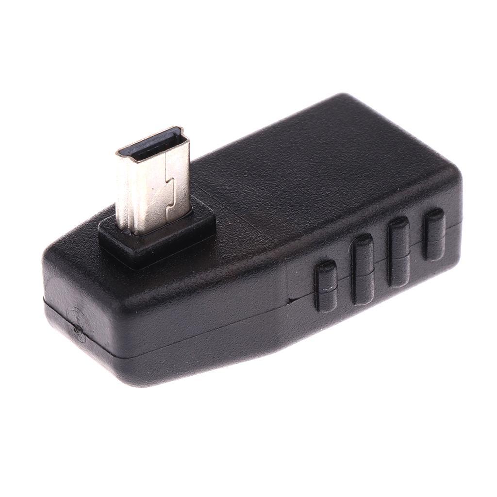 90 Degree Up Down Right Angle Mini USB 2.0 Male to Female OTG Adapter Plug and play