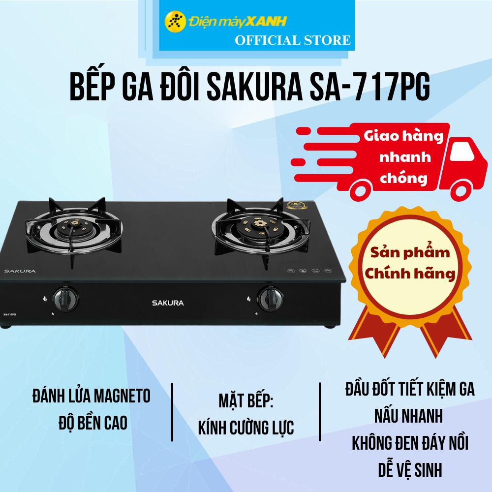 Bếp ga đôi Sakura SA-717PG - Hàng Chính Hãng