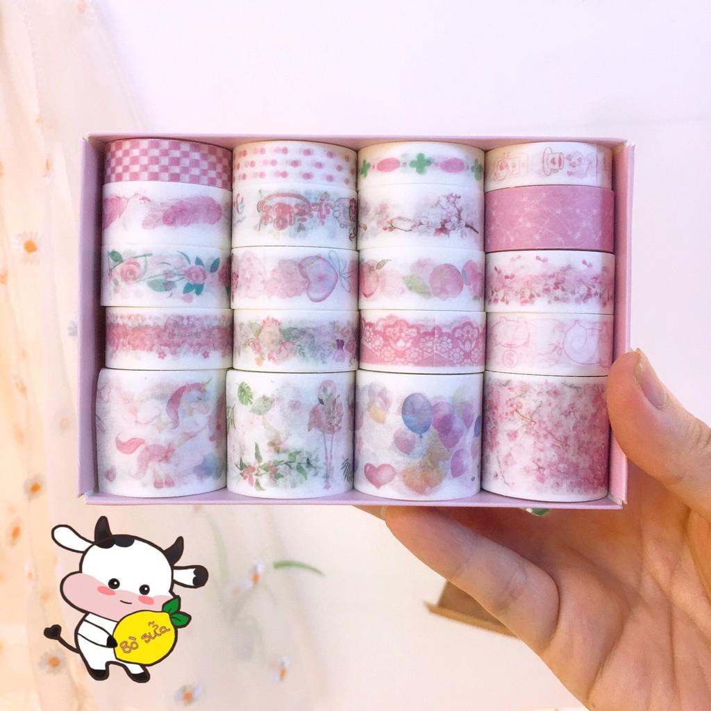 Washi Tape Nhiều Chủ Đề Hộp 20 Cuộn Hoặc 5 Cuộn Từng Loại Băng Dính Giấy Trang Trí Sổ Tay Book Mark Takenote Cổ Trang