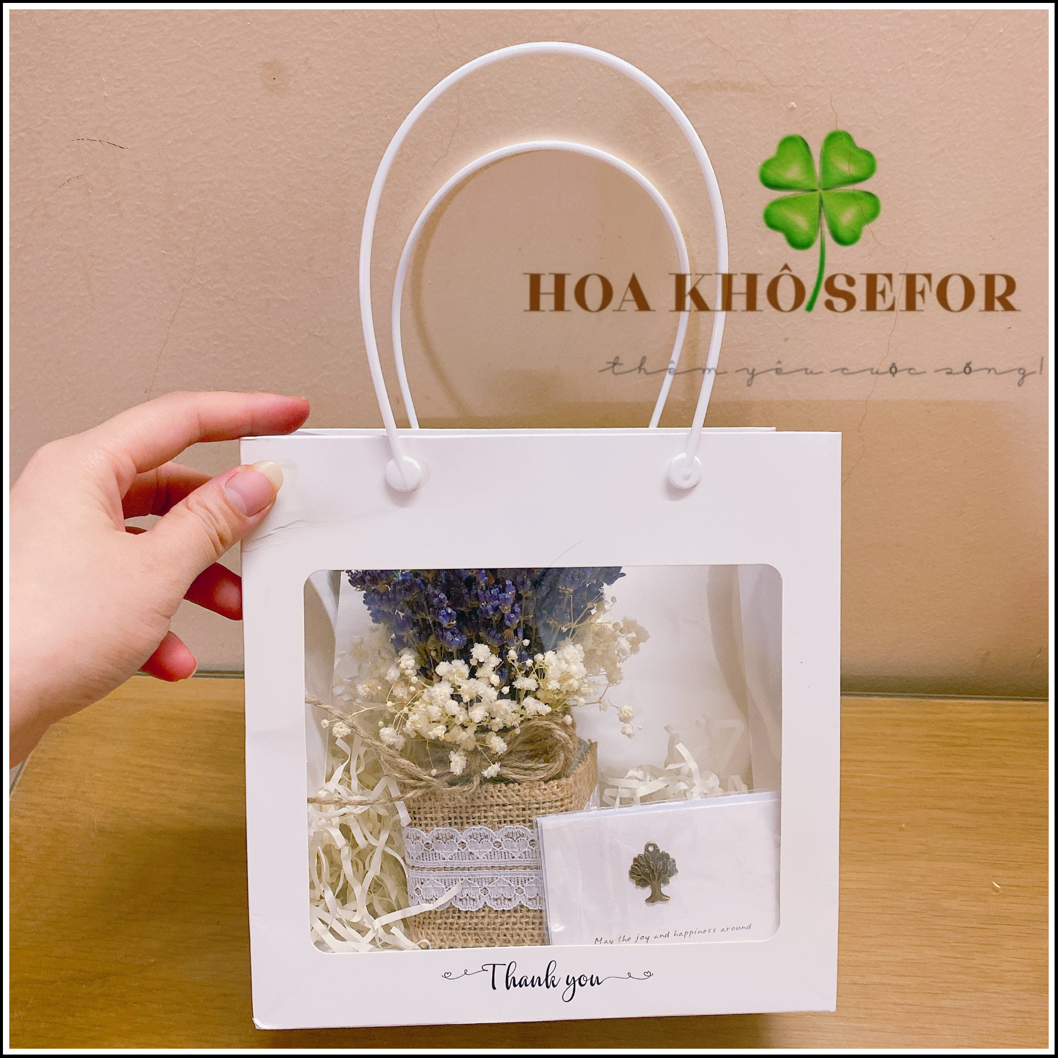 Lọ hoa Lavender &amp; túi quà tặng - Hoa khô Oải Hương