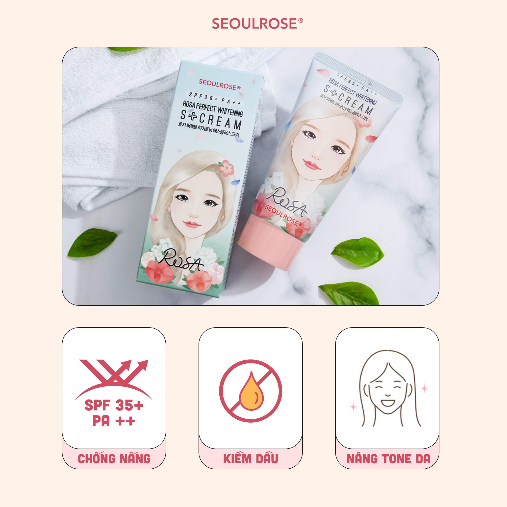 Kem dưỡng trắng da Rosa Perfect Whitening S Cream