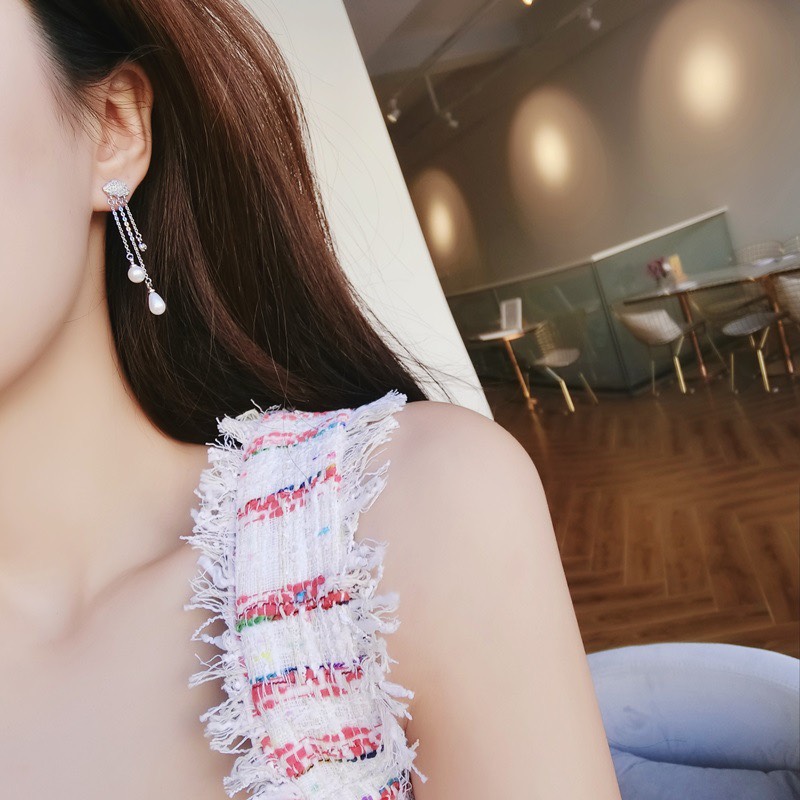 Bông Tai Bạc Ý S925 3 Dây Cao Cấp Sang Trọng