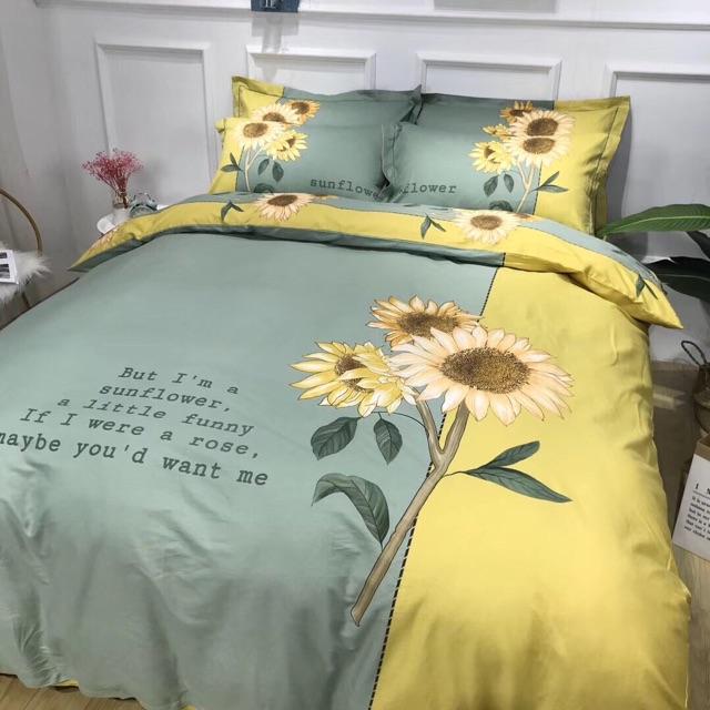Set Cotton LiVing Nhập Khẩu Cao Cấp Hoa Hướng Dương