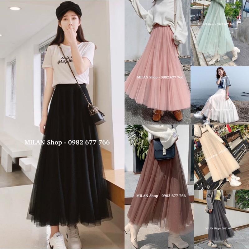 Chân váy công chúa dáng xoè dài 10 mảnh new