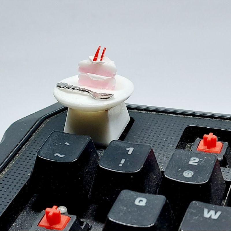 Keycap bộ dĩa bánh kem trang trí bàn phím cơ gaming.