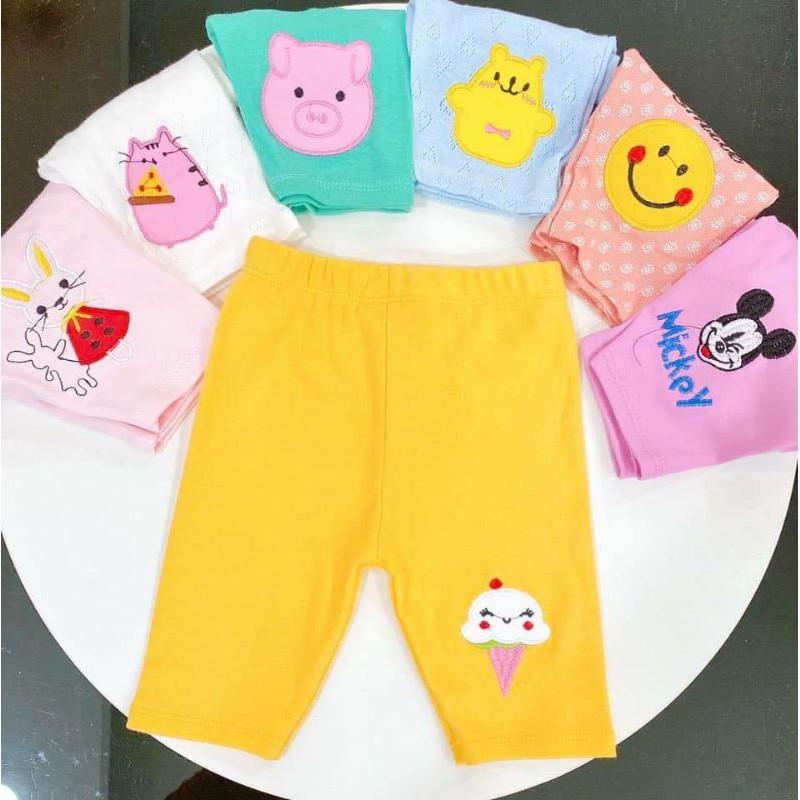 Quần legging lửng xuất dư thêu hình cho bé gái