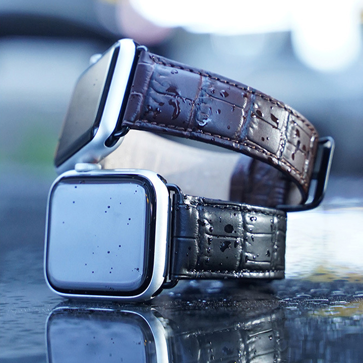 Dây đồng hồ da cá sấu SAM Leather - Bộ dây đeo da cá sấu thật Apple Watch full phụ kiên Size 38/40/ - 42/44