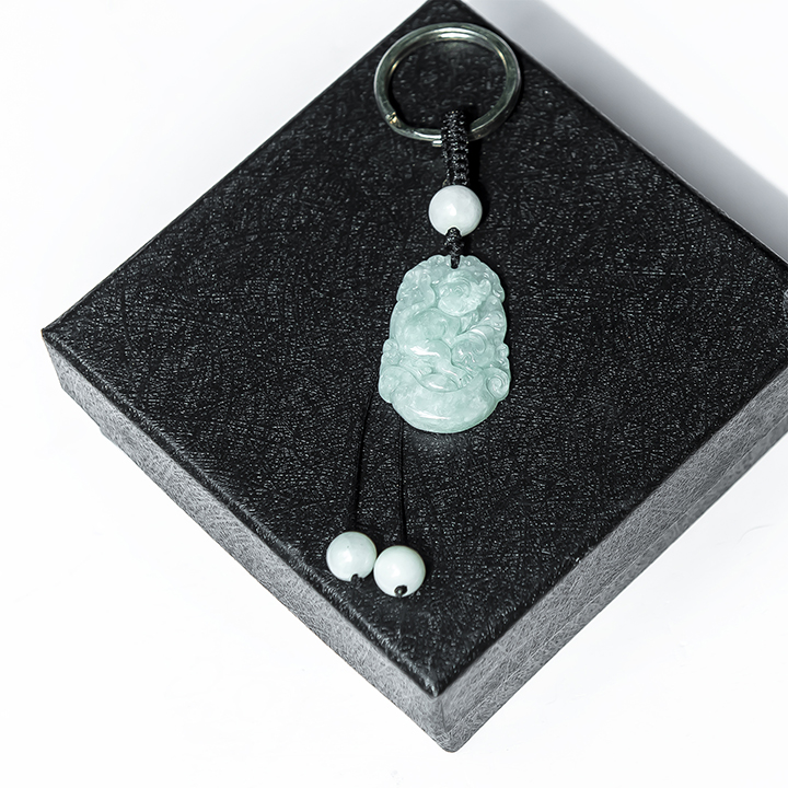 Móc khóa 12 Con Giáp Cẩm Thạch tự nhiên - Tuổi Thân | MKJADTHAN09 VietGemstones