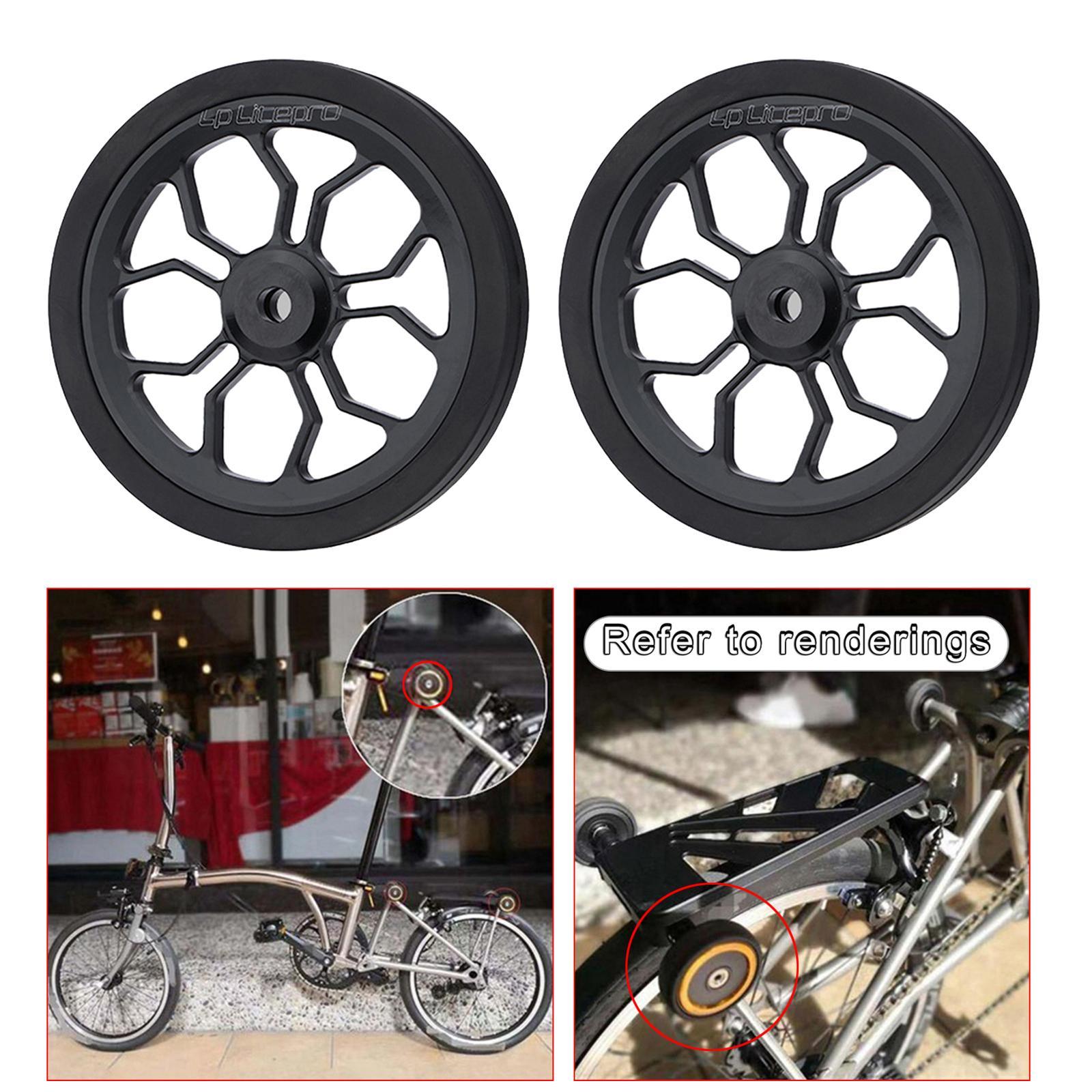 2Pairs High Strength Folding Bike Easy Wheel Refit Parts for Bicycle Cycling