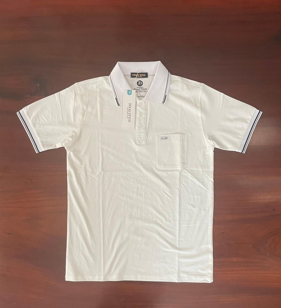 Áo polo vải cá sấu cotton nam có túi
