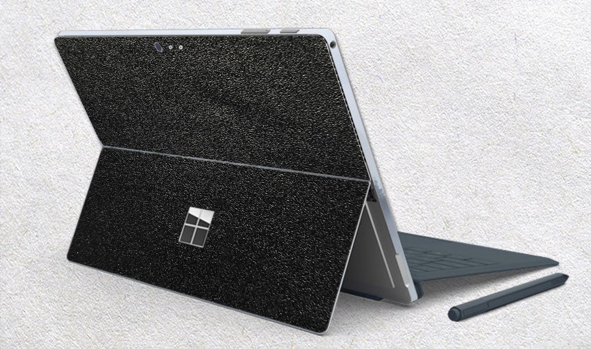 Skin dán hình Aluminum Chrome đen sần cho Surface Go, Pro 2, Pro 3, Pro 4, Pro 5, Pro 6, Pro 7, Pro X