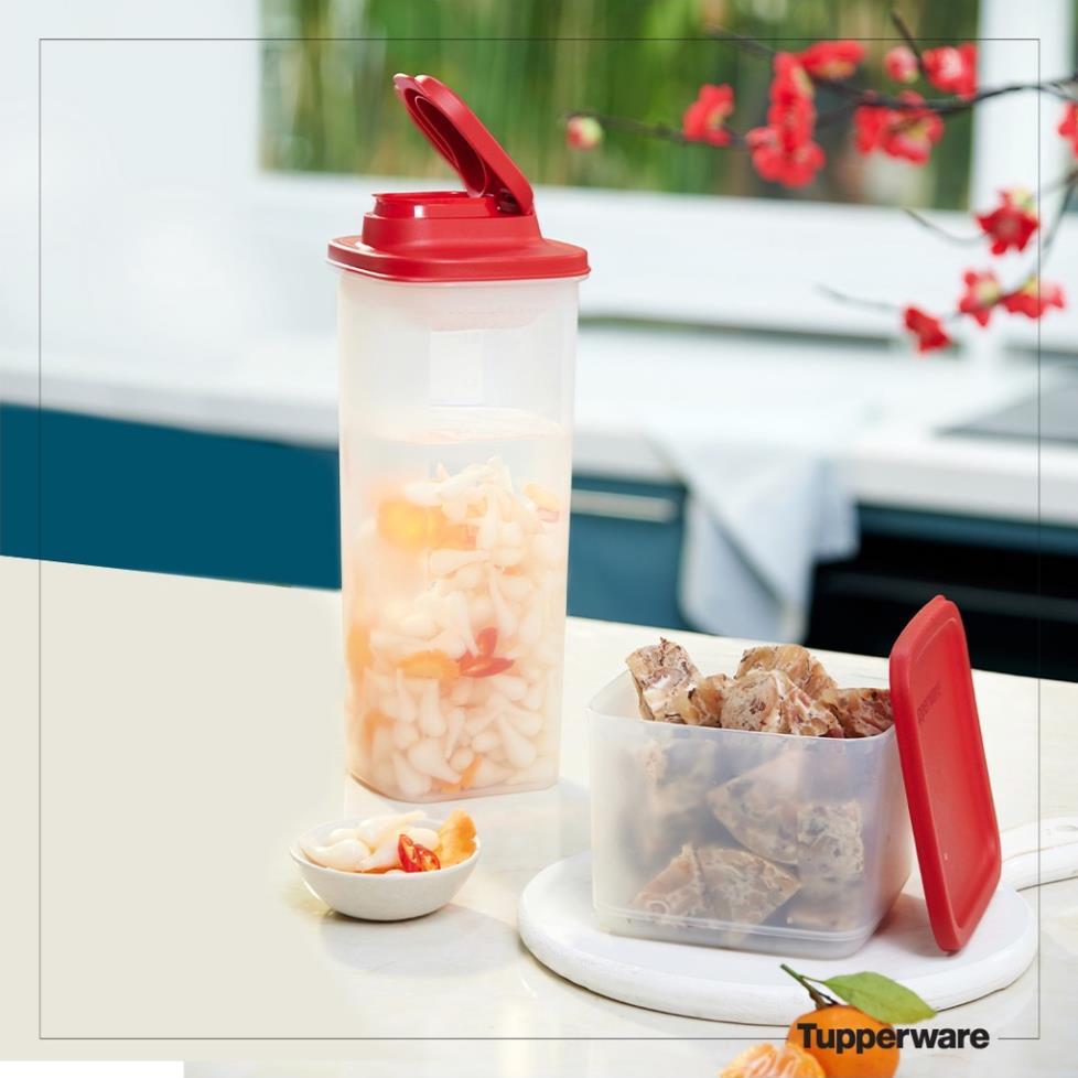 Bộ bình nước và hộp Tupperware Tasty Set Gen II ( Bình nước 2L và hộp BQTP 1 l