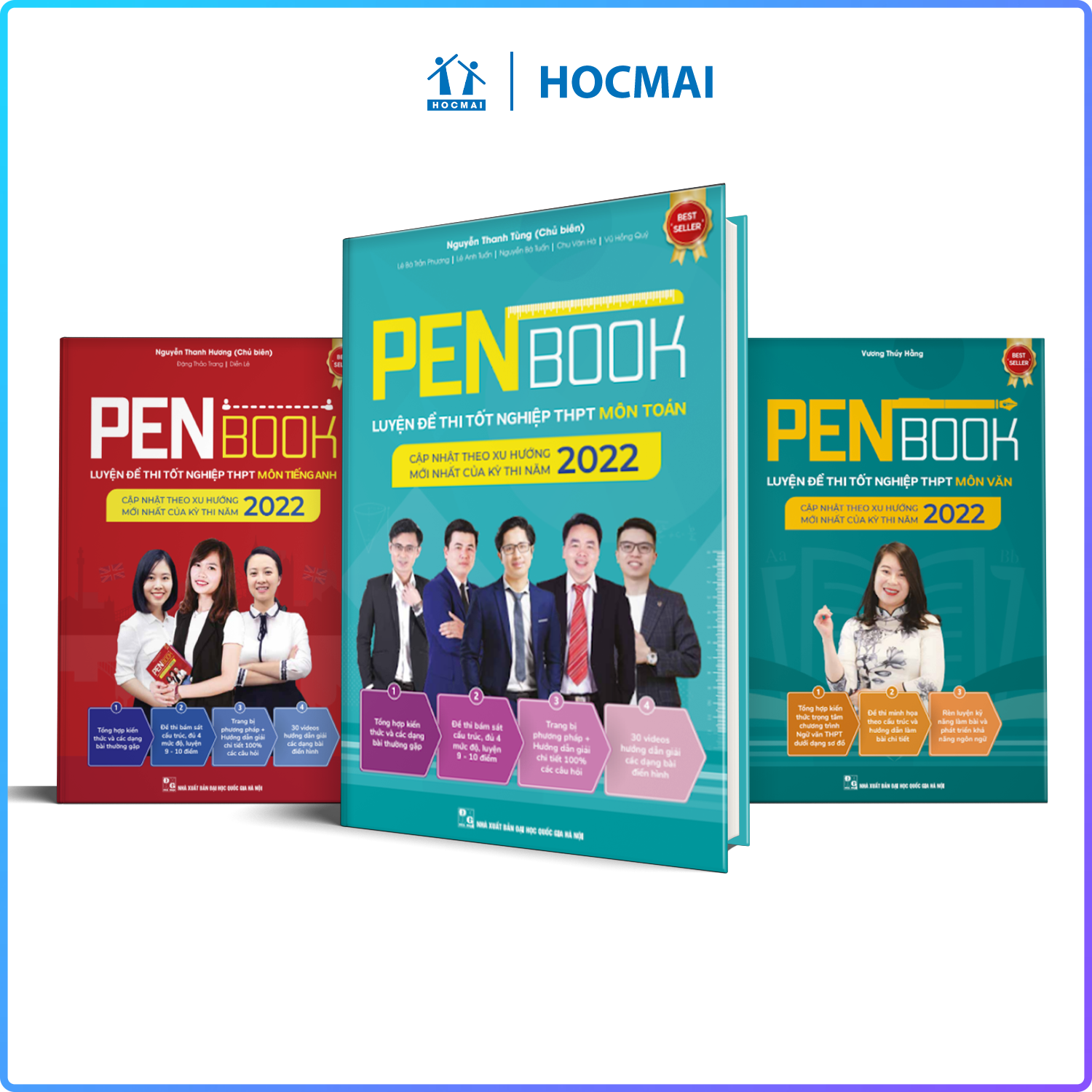 Combo khối D- PENBOOK Luyện đề thi Tốt nghiệp THPT - Bộ 3 môn Toán, Văn, Anh