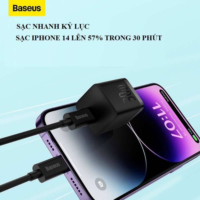 Củ Sạc Nhanh Sothing Baseus 30W GaN5 Type C Thích Hợp Cho iPhone, Table- Hàng Chính Hãng