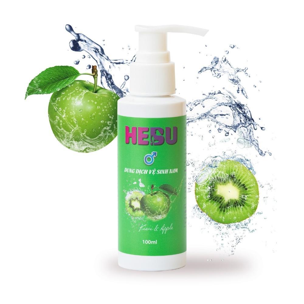 Dung dịch vệ sinh nam HEBU dạng gel hương táo kiwi giúp khử mùi tự nhiên lành tính và hỗ trợ giảm viêm ngứa chai vòi nhấn 100ml