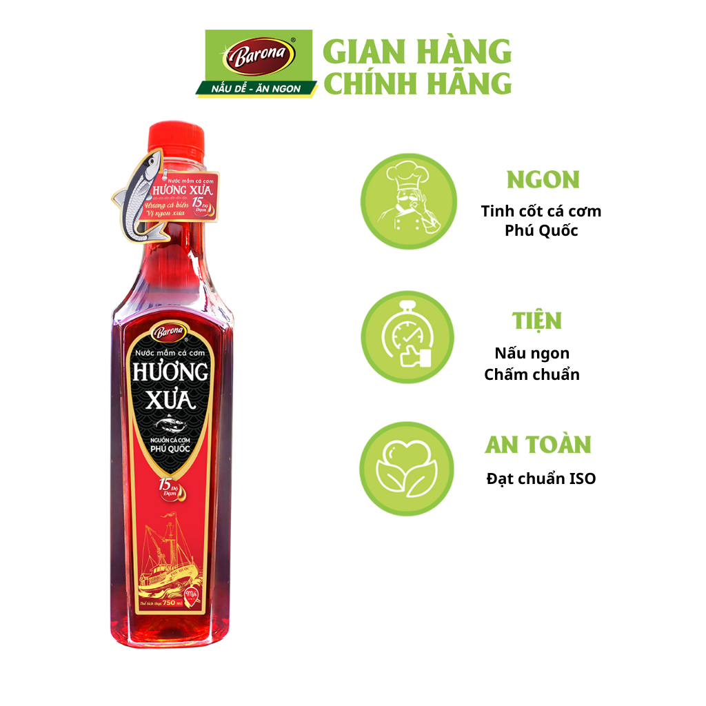 Nước Mắm chiết xuất từ Cá Cơm Phú Quốc HƯƠNG XƯA 750ml