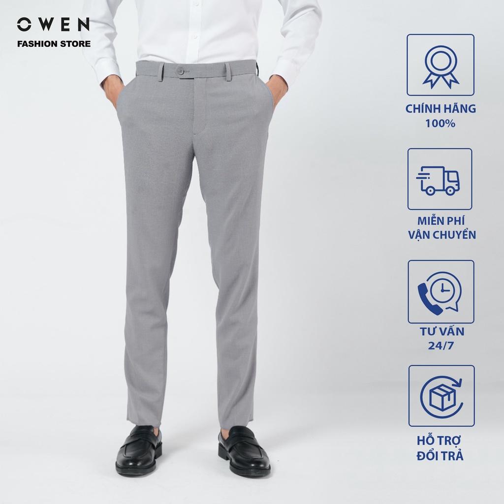 OWEN - Quần âu nam công sở dáng SLIMFIT mã QS23494 màu xám sáng