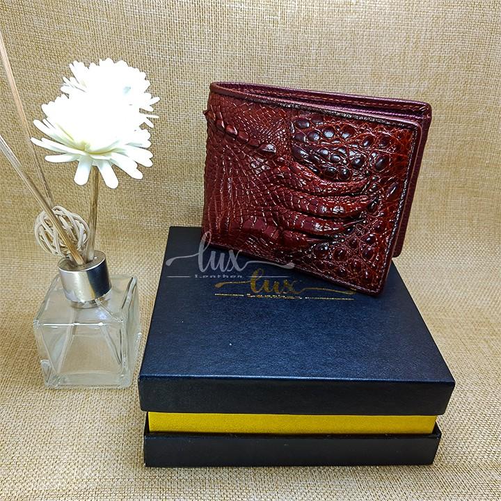 Ví Nam Da cá sấu LuxLeather LM1014 Một mặt - Kiểu Ngang - Da trơn