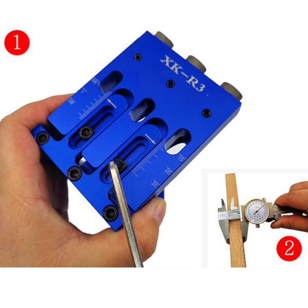 Pocket Hole Locator Jig Set Aluminum Woodworking Oblique Jig Puncher Blue