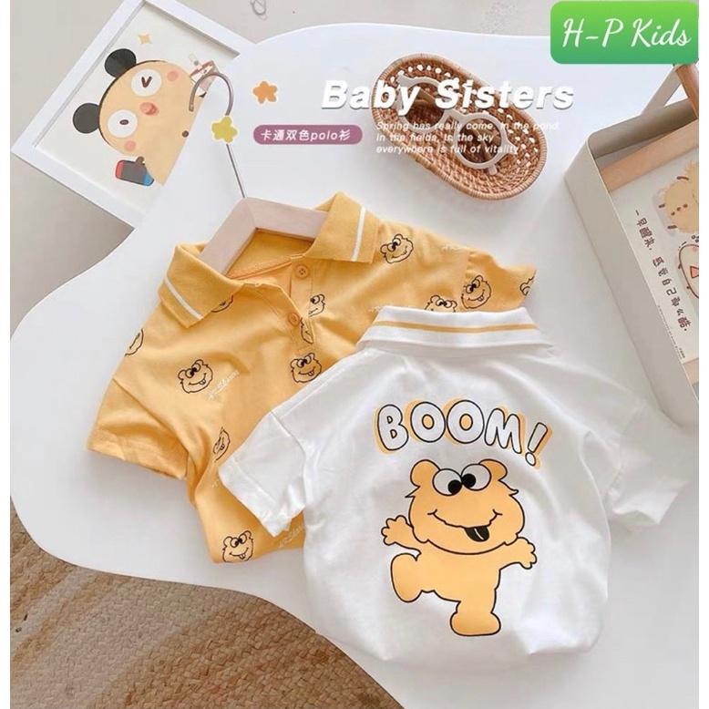 Áo Thun cổ bẻ in hình siêu cưng cho bé trai 8-30kg