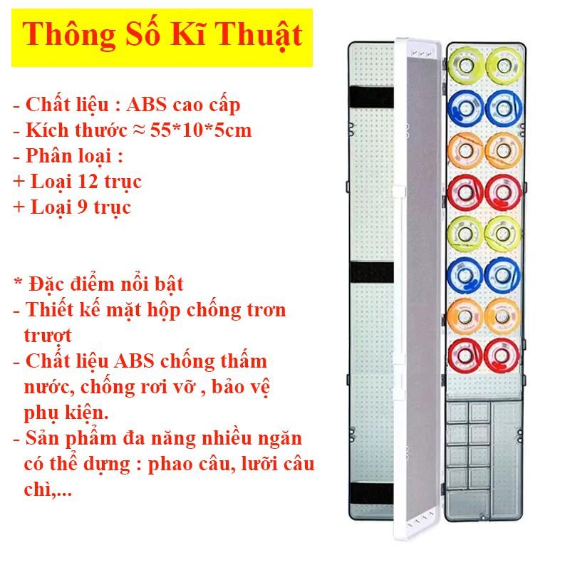 Hộp Đựng Phụ Kiện Câu Đài - Hộp đựng phao câu cá ABS đa năng kèm trục Silicon cao cấp HPK-13