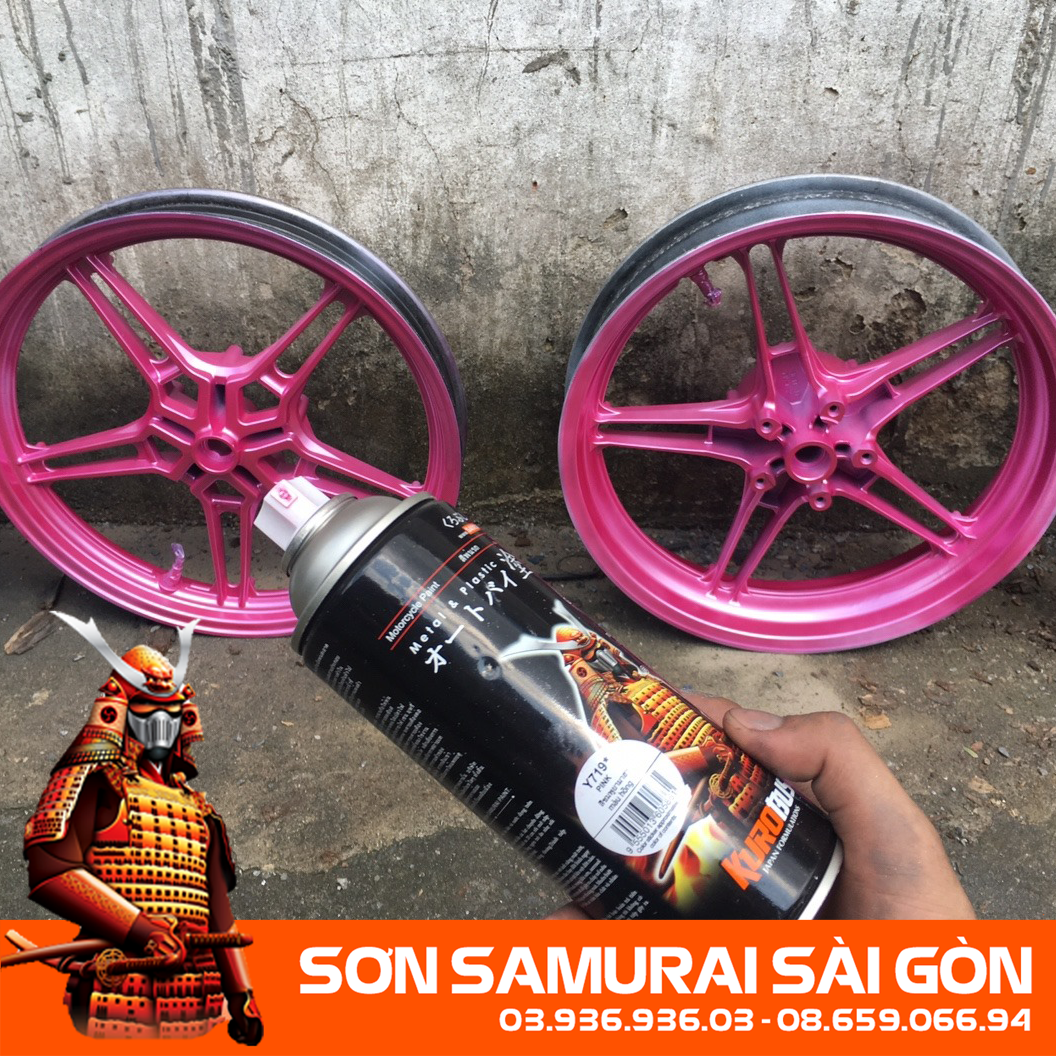 Sơn SAMURAI KUROBUSHI Y719* MÀU HỒNG chính hãng dành cho xe máy