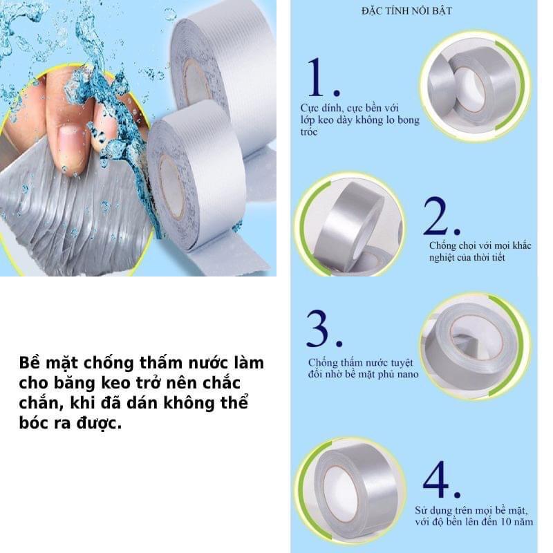 Băng Keo Chống Thấm Nước, Chống Dột, Siêu Dính Đa Năng Dán Được Trên Mọi Bề Mặt Rất Chắc Chắn