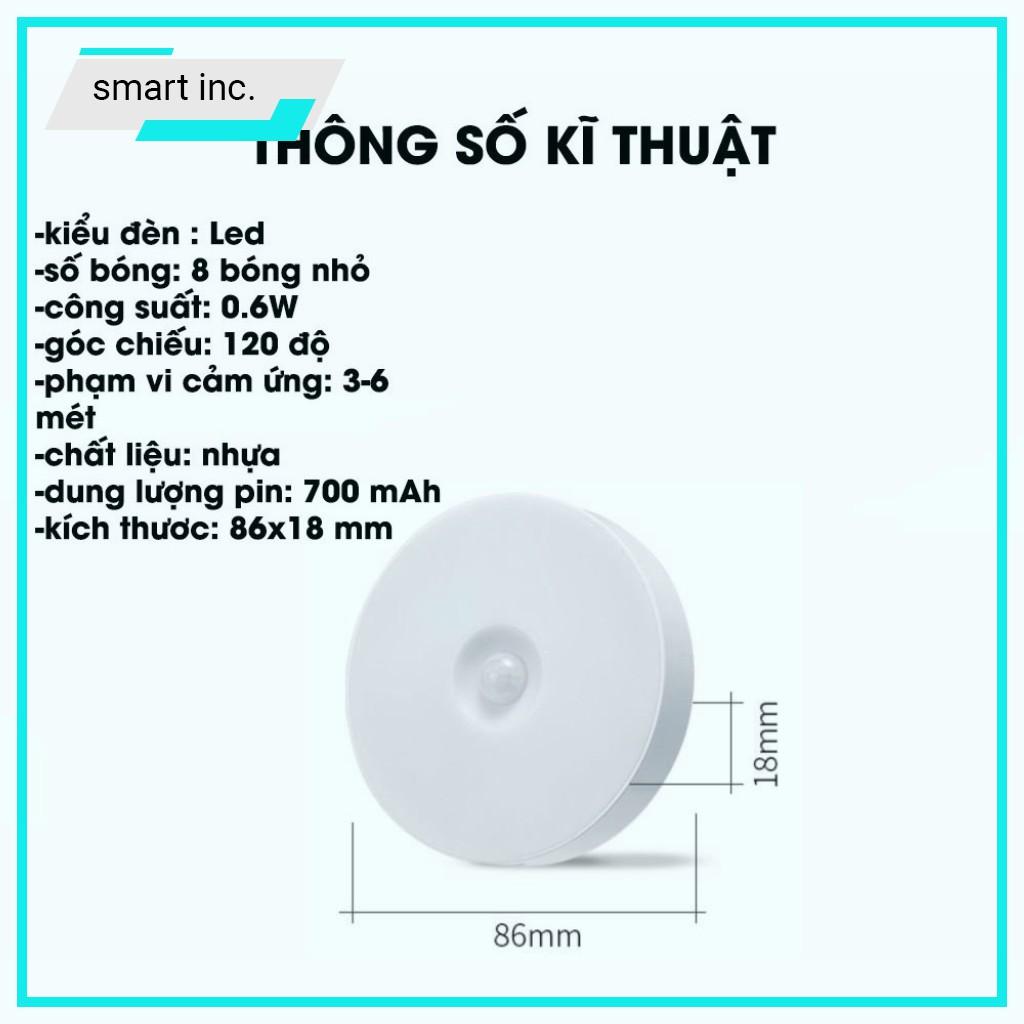 Đèn Led Ngủ Tự Sáng Ban Đêm Cảm Biến Chuyển Động Dán Tường Sạc Pin